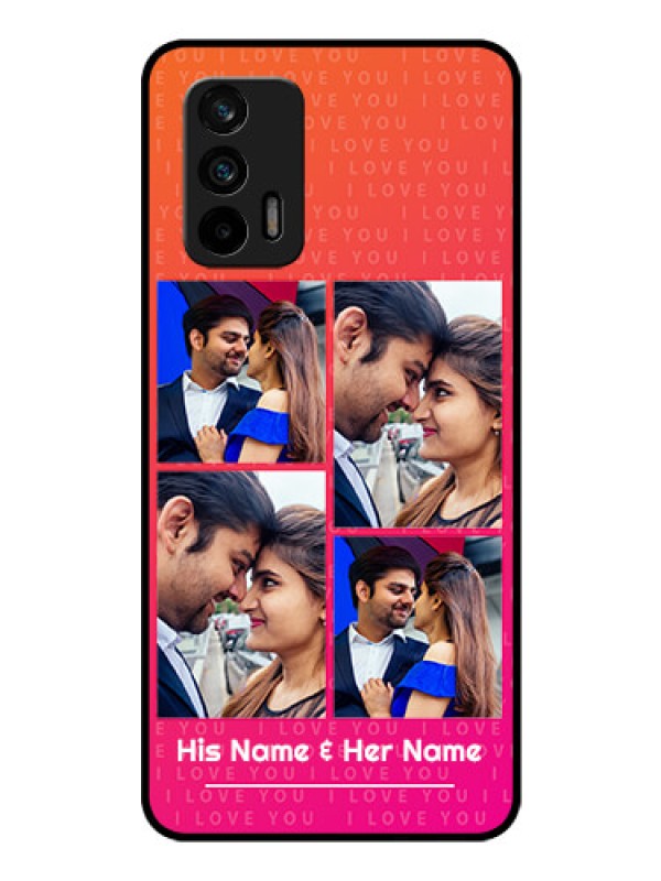 Custom Realme X7 Max 5G Custom Glass Phone Case - I Love You Pink Design