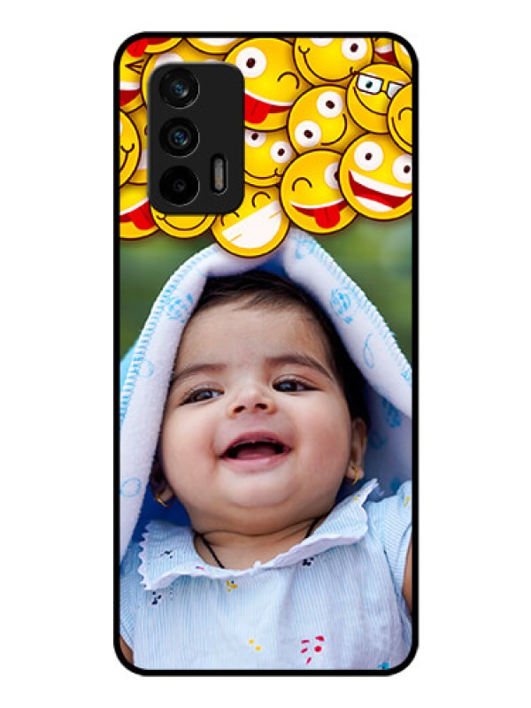 Custom Realme X7 Max 5G Custom Glass Mobile Case - with Smiley Emoji Design