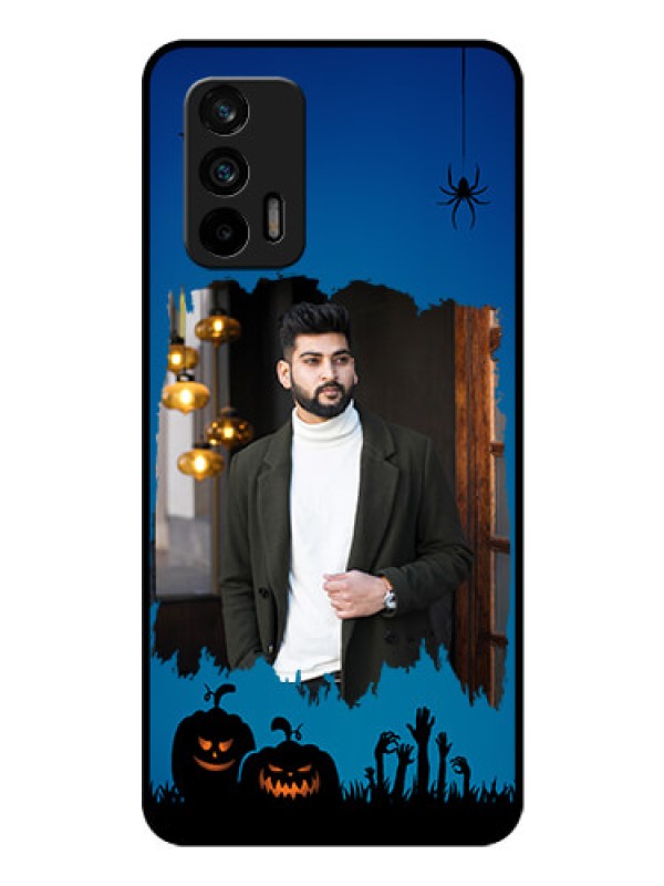Custom Realme X7 Max 5G Photo Printing on Glass Case - with pro Halloween design 
