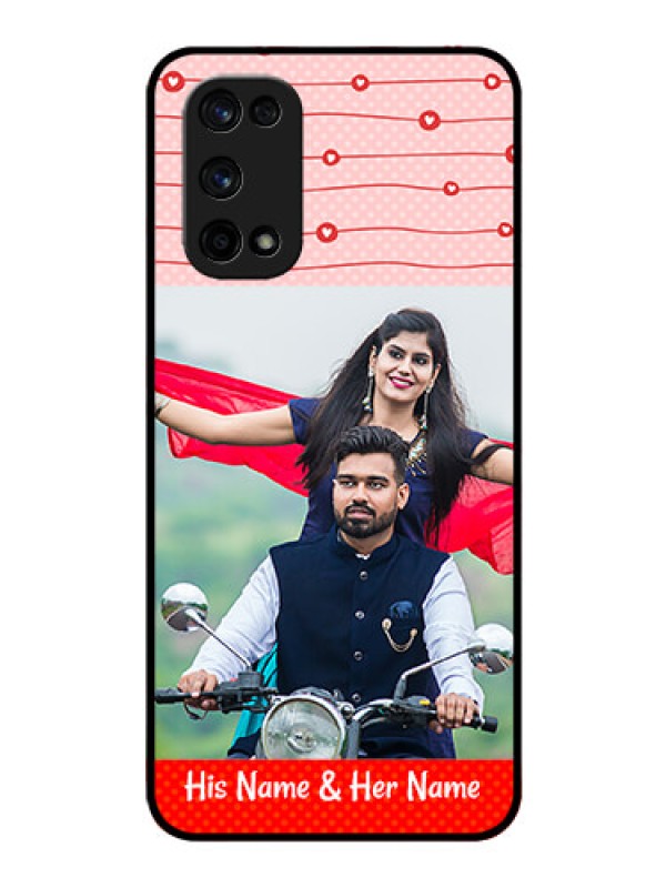 Custom Realme X7 Pro Personalized Glass Phone Case  - Red Pattern Case Design