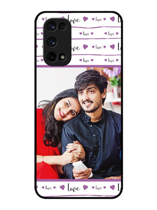 Custom Realme X7 Pro Custom Glass Mobile Case  - Couples Heart Design