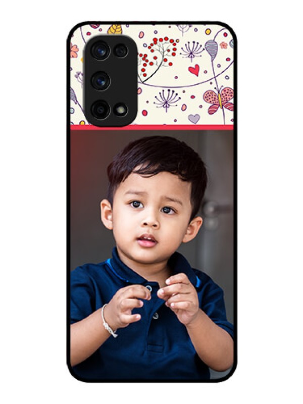 Custom Realme X7 Pro Custom Glass Mobile Case  - Premium Floral Design