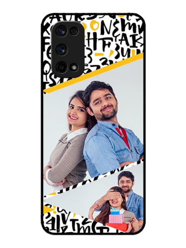 Custom Realme X7 Pro Custom Glass Mobile Case  - Letters Pattern Design