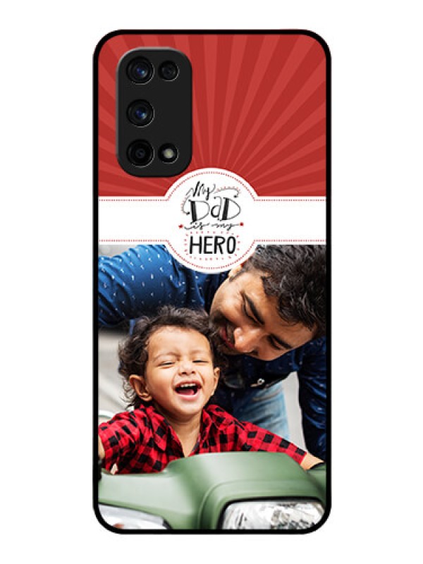Custom Realme X7 Pro Photo Printing on Glass Case  - My Dad Hero Design