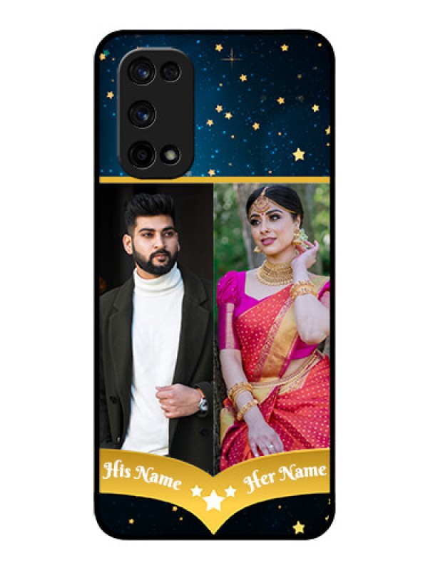 Custom Realme X7 Pro Custom Glass Phone Case  - Galaxy Stars Backdrop Design