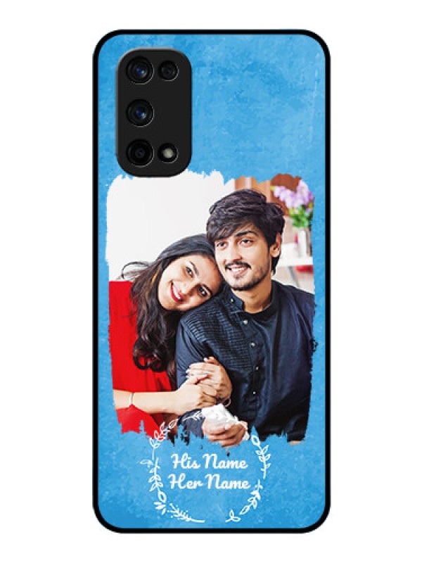 Custom Realme X7 Pro Custom Glass Phone Case - Blue Color Vintage Design