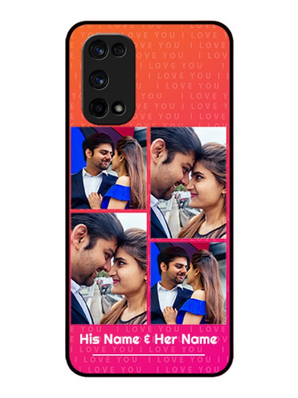 Custom Realme X7 Pro Custom Glass Phone Case  - I Love You Pink Design