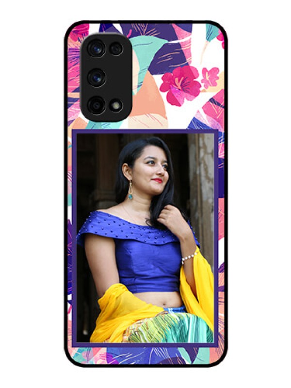 Custom Realme X7 Pro Custom Glass Mobile Case  - Abstract Floral Design