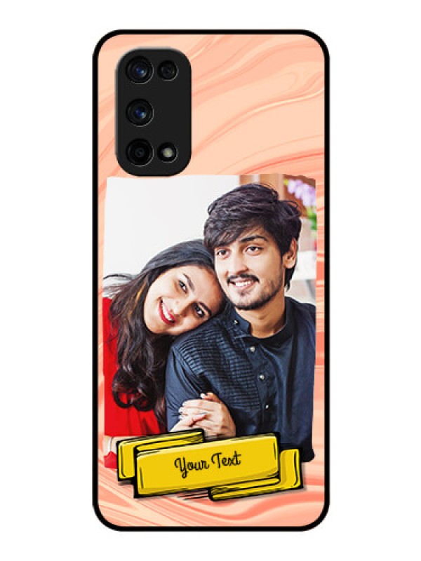 Custom Realme X7 Pro Personalized Glass Phone Case  - Marble Texture Design