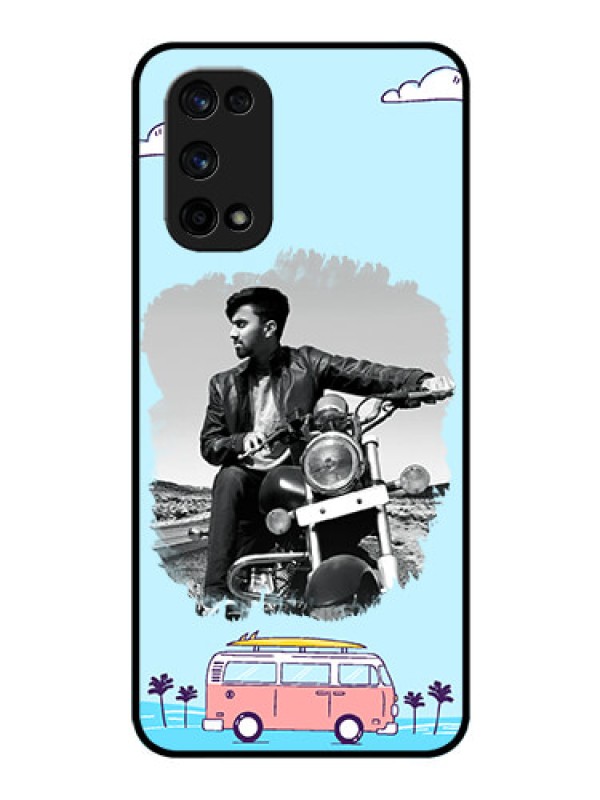 Custom Realme X7 Pro Photo Printing on Glass Case  - Travel & Adventure Design