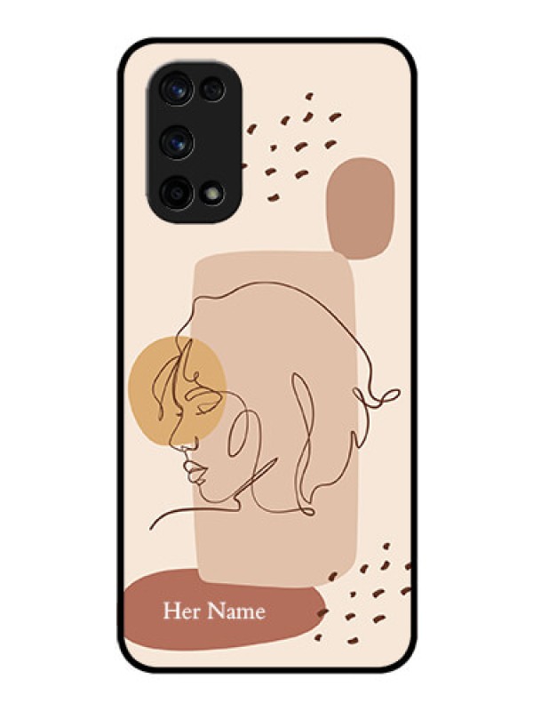 Custom Realme X7 Pro Photo Printing on Glass Case - Calm Woman line art Design