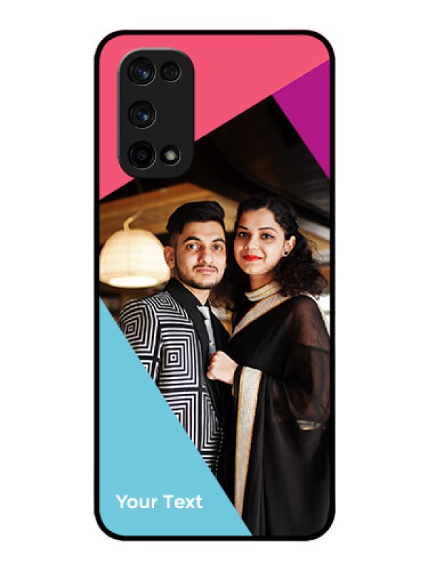 Custom Realme X7 Pro Custom Glass Mobile Case - Stacked Triple colour Design