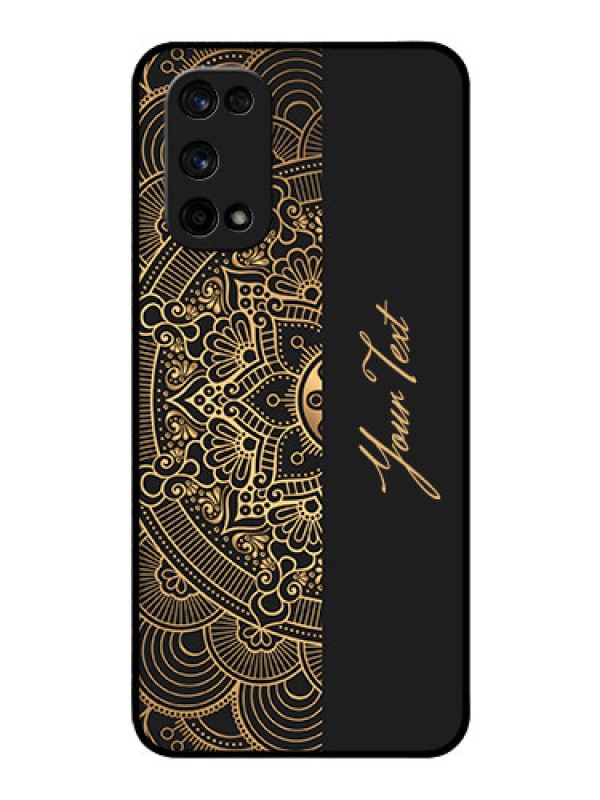Custom Realme X7 Pro Photo Printing on Glass Case - Mandala art with custom text Design