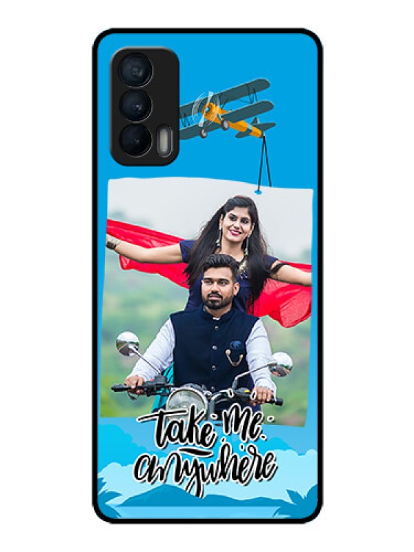 Custom Realme X7 Custom Glass Mobile Case  - Traveller Design 