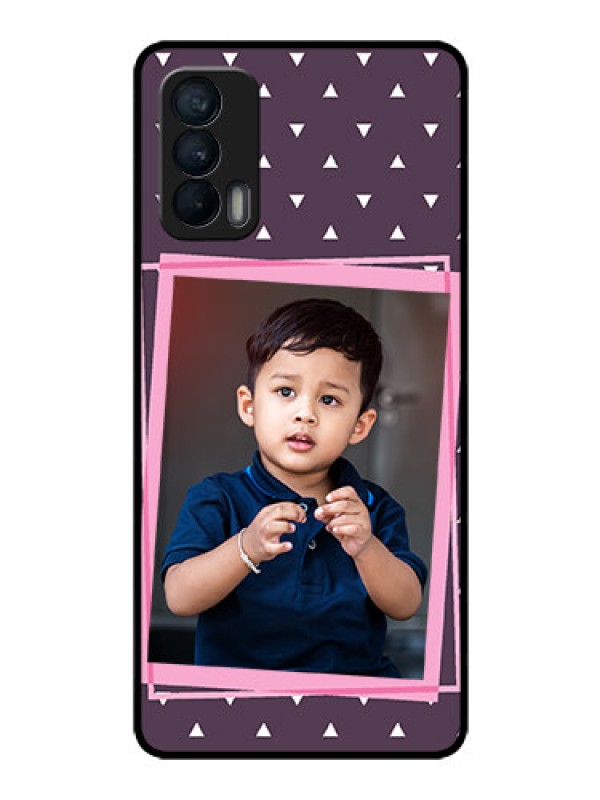 Custom Realme X7 Custom Glass Mobile Case  - Triangle Pattern Dotted Design