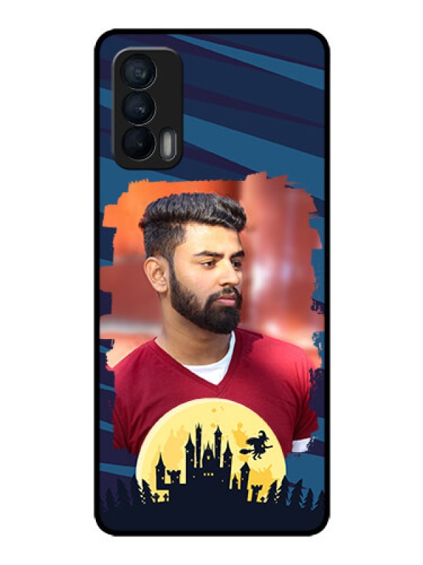 Custom Realme X7 Photo Printing on Glass Case  - Halloween Witch Design 