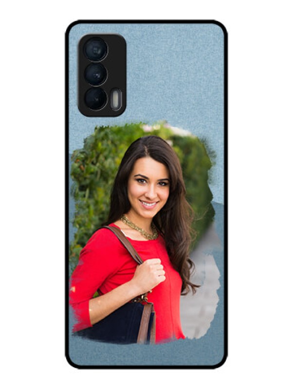 Custom Realme X7 Custom Glass Mobile Case  - Grunge Line Art Design