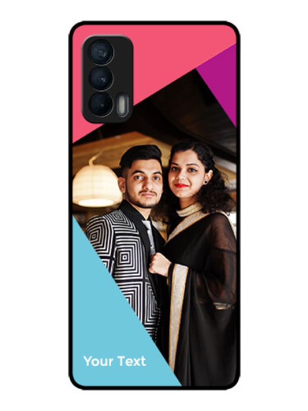 Custom Realme X7 Custom Glass Mobile Case - Stacked Triple colour Design