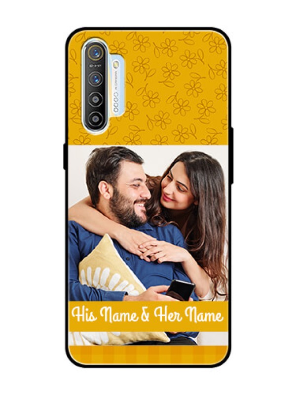 Custom Realme XT Custom Glass Mobile Case  - Yellow Floral Design