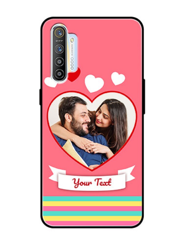 Custom Realme XT Photo Printing on Glass Case  - Love Doodle Design