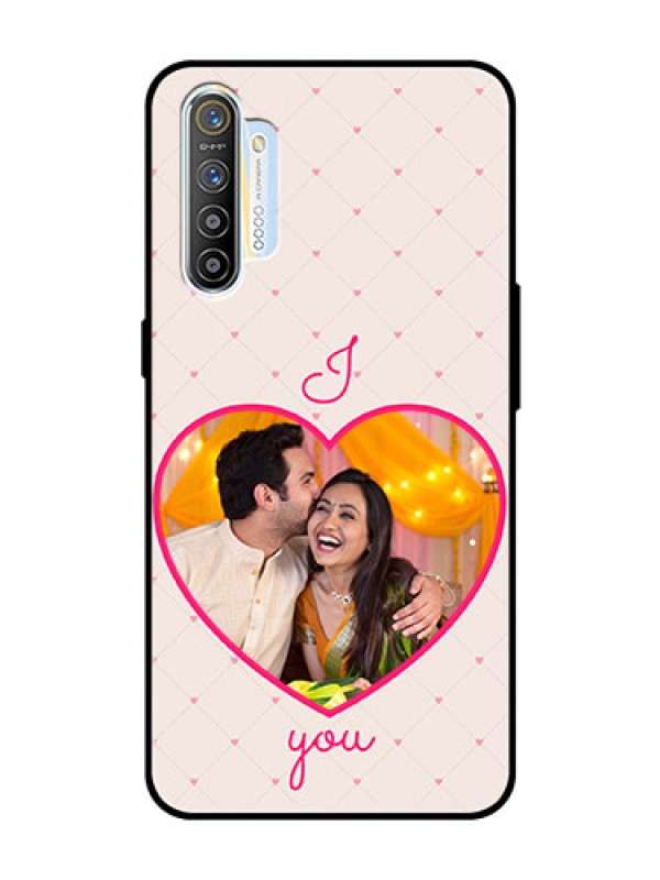 Custom Realme XT Custom Glass Mobile Case  - Heart Shape Design