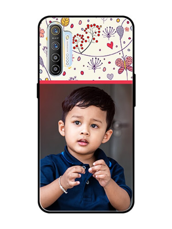 Custom Realme XT Custom Glass Mobile Case  - Premium Floral Design