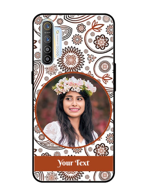 Custom Realme XT Custom Glass Mobile Case  - Abstract Floral Design 
