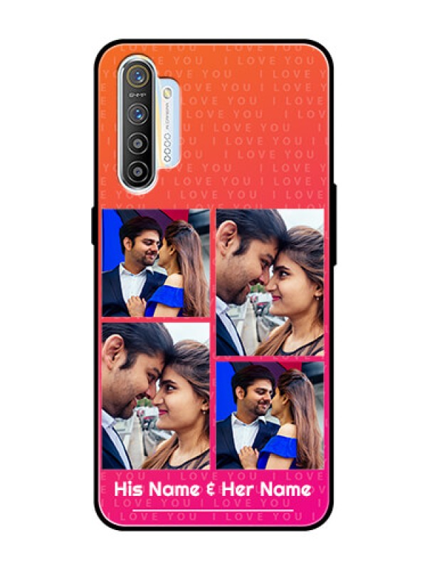 Custom Realme XT Custom Glass Phone Case  - I Love You Pink Design