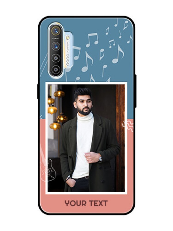 Custom Realme XT Photo Printing on Glass Case  - with Color Musical Note Design