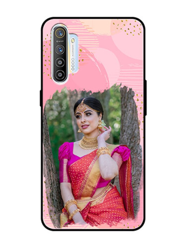 Custom Realme XT Personalized Glass Phone Case  - Gold Glitter Splash Design