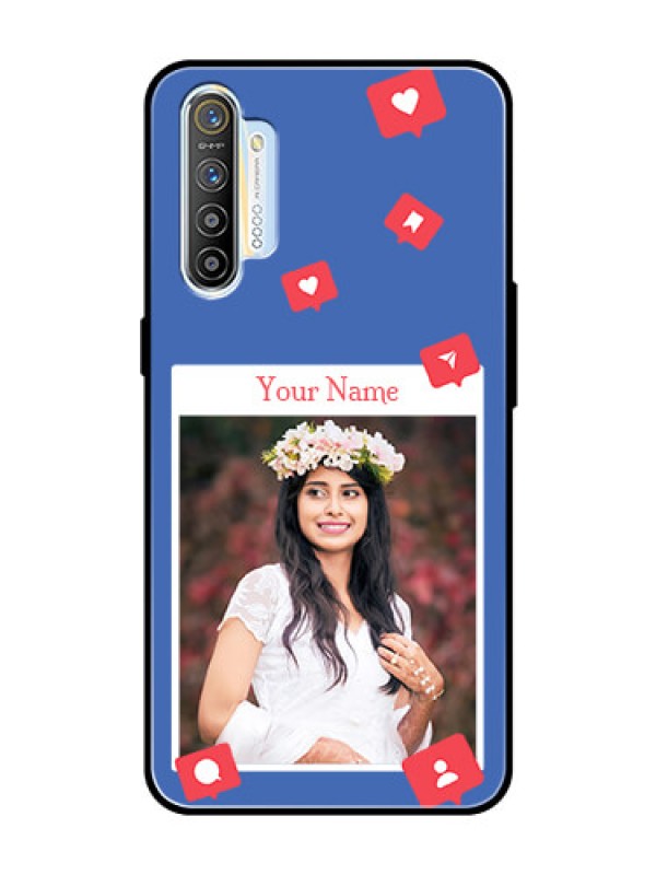 Custom Realme Xt Custom Glass Phone Case - Like Share And Comment Design