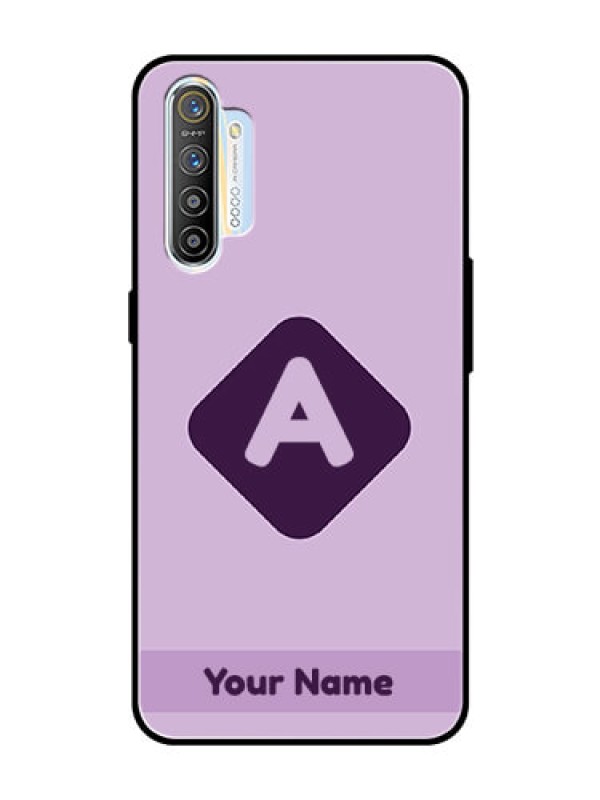 Custom Realme Xt Custom Glass Mobile Case - Custom Letter in curved badge Design