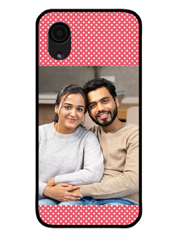 Custom Galaxy A03 Core Custom Glass Phone Case - White Dotted Design