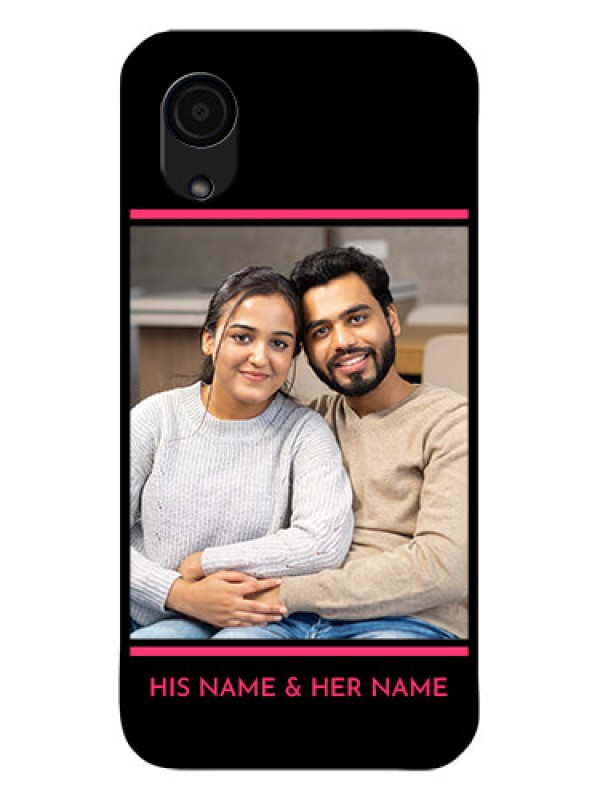 Custom Galaxy A03 Core Custom Glass Mobile Case - with Add Text Design