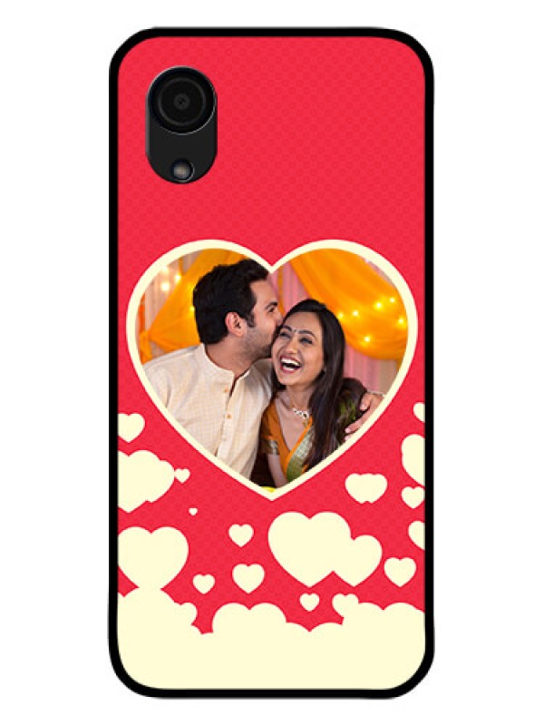 Custom Galaxy A03 Core Custom Glass Mobile Case - Love Symbols Phone Cover Design