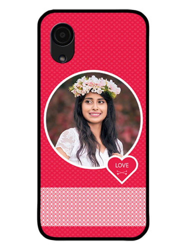 Custom Galaxy A03 Core Personalised Glass Phone Case - Pink Pattern Design