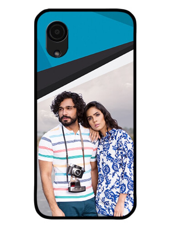Custom Galaxy A03 Core Photo Printing on Glass Case - Simple Pattern Photo Upload Design