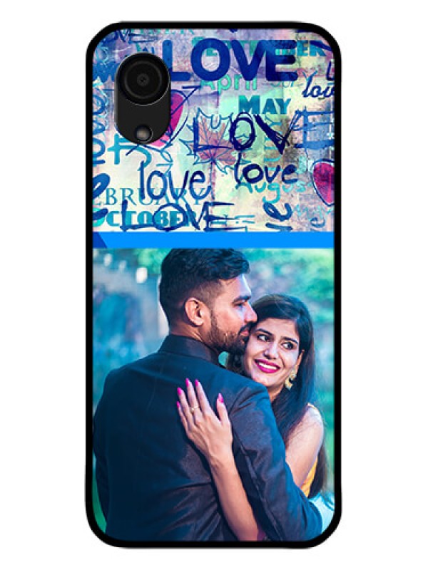 Custom Galaxy A03 Core Custom Glass Mobile Case - Colorful Love Design