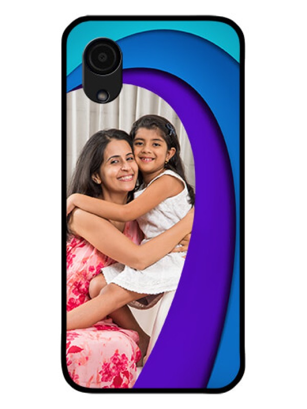 Custom Galaxy A03 Core Photo Printing on Glass Case - Simple Pattern Design