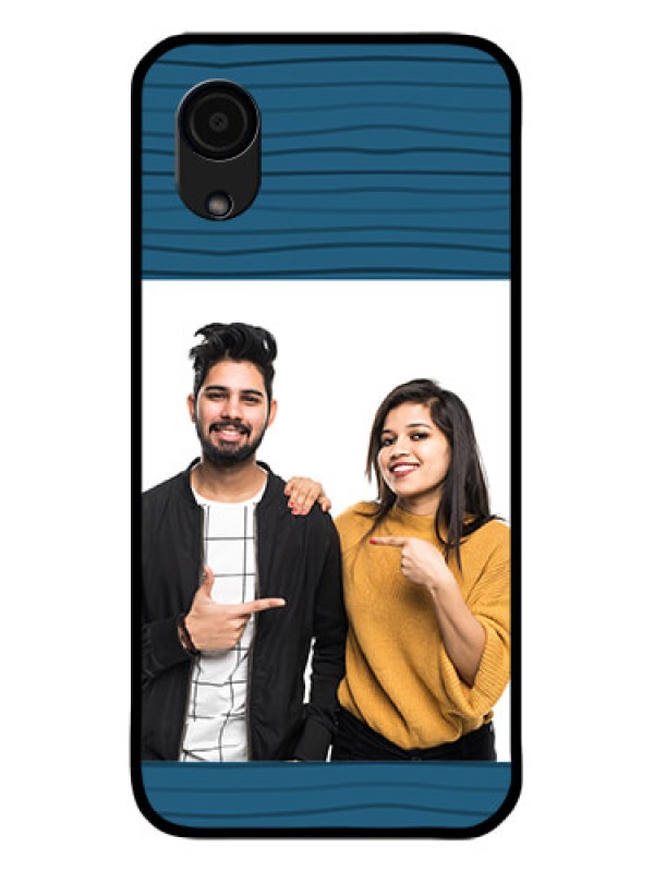 Custom Galaxy A03 Core Custom Glass Phone Case - Blue Pattern Cover Design