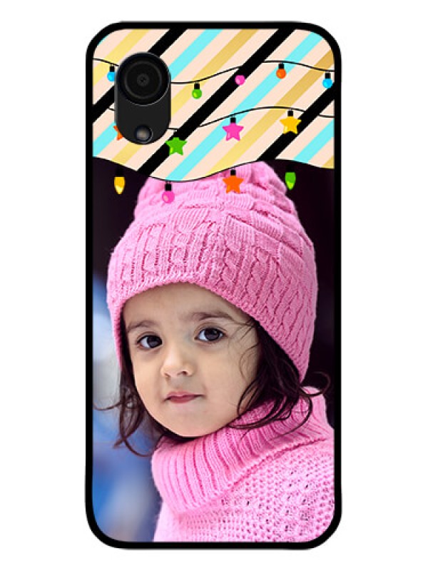 Custom Galaxy A03 Core Custom Glass Mobile Case - Lights Hanging Design