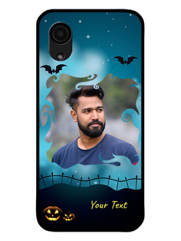 Custom Galaxy A03 Core Custom Glass Phone Case - Halloween frame design
