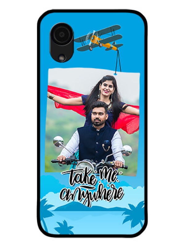 Custom Galaxy A03 Core Custom Glass Mobile Case - Traveller Design