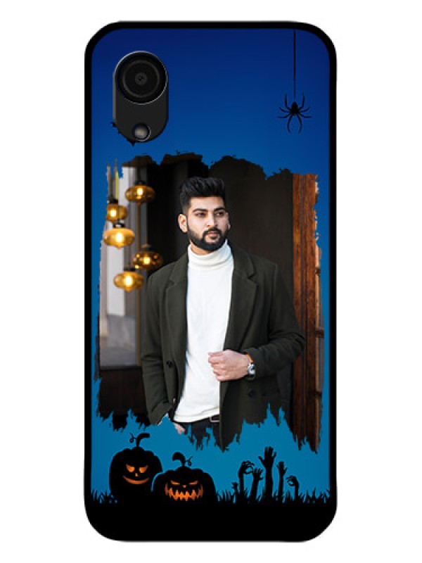 Custom Galaxy A03 Core Photo Printing on Glass Case - with pro Halloween design