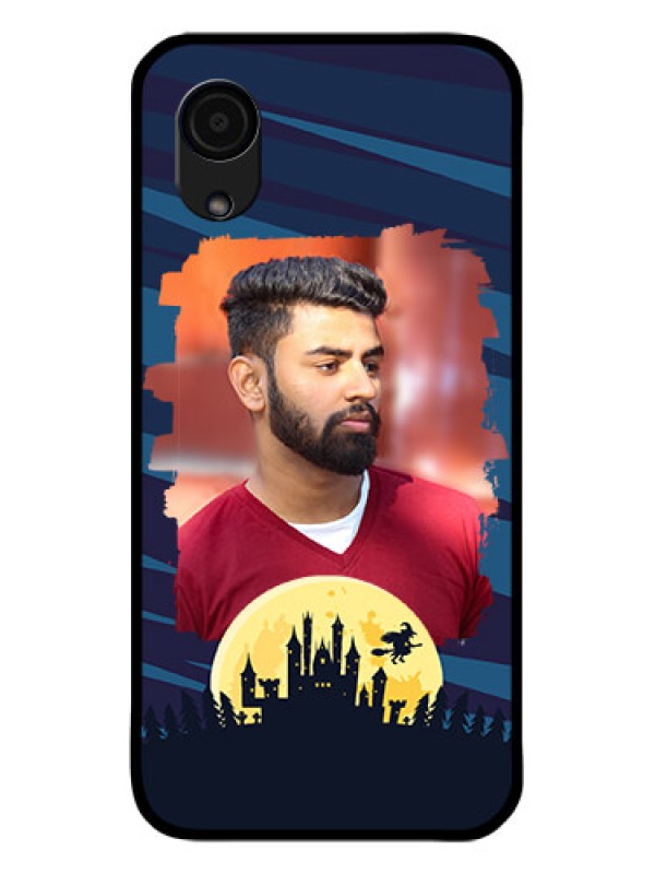 Custom Galaxy A03 Core Photo Printing on Glass Case - Halloween Witch Design