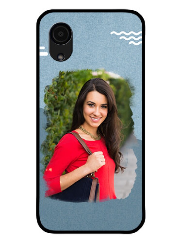 Custom Galaxy A03 Core Custom Glass Mobile Case - Grunge Line Art Design