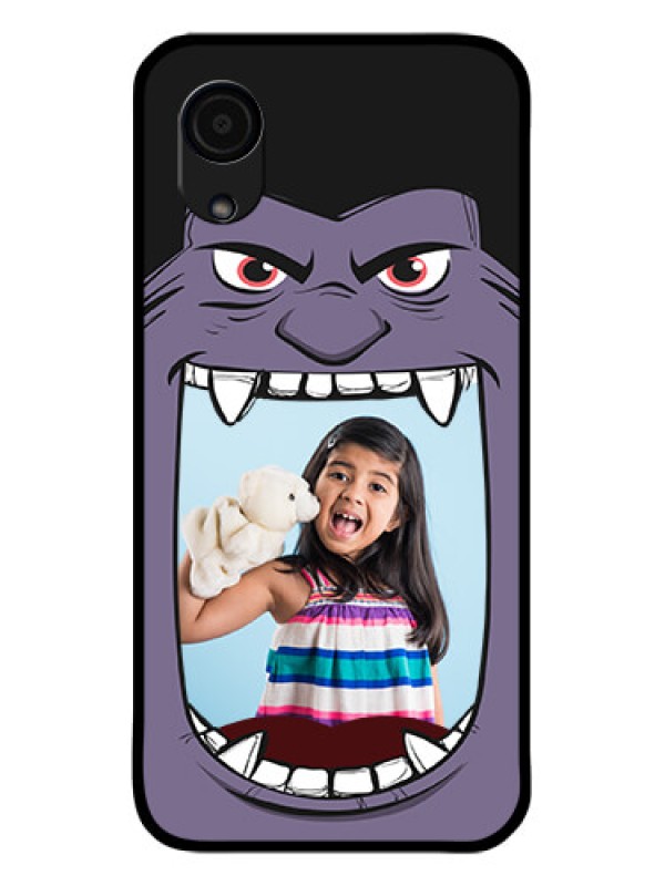 Custom Galaxy A03 Core Custom Glass Phone Case - Angry Monster Design