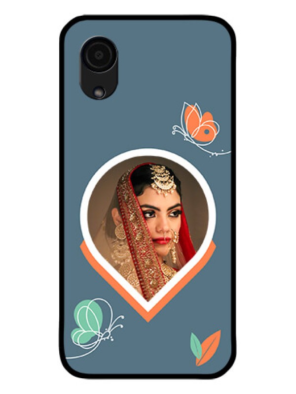 Custom Galaxy A03 Core Custom Glass Mobile Case - Droplet Butterflies Design