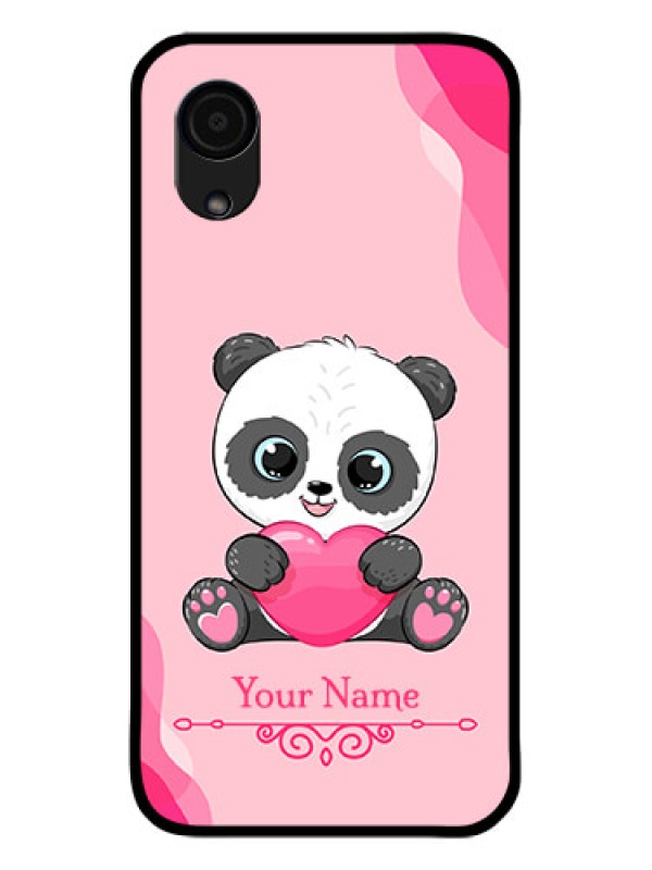 Custom Galaxy A03 Core Custom Glass Mobile Case - Cute Panda Design