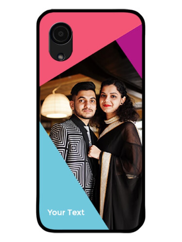 Custom Galaxy A03 Core Custom Glass Mobile Case - Stacked Triple colour Design